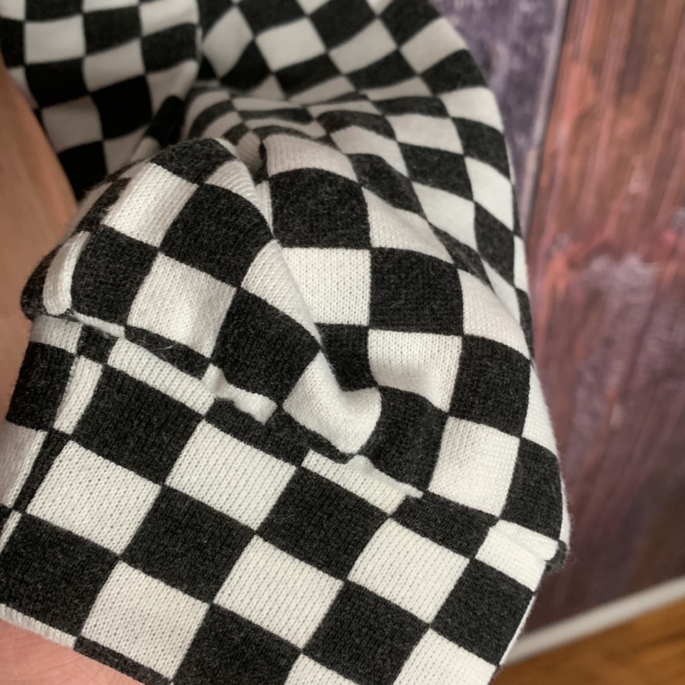 Love, Fire Cropped Checkered Hoodie ✨3/$25 SALE✨ - Picture 5 of 6